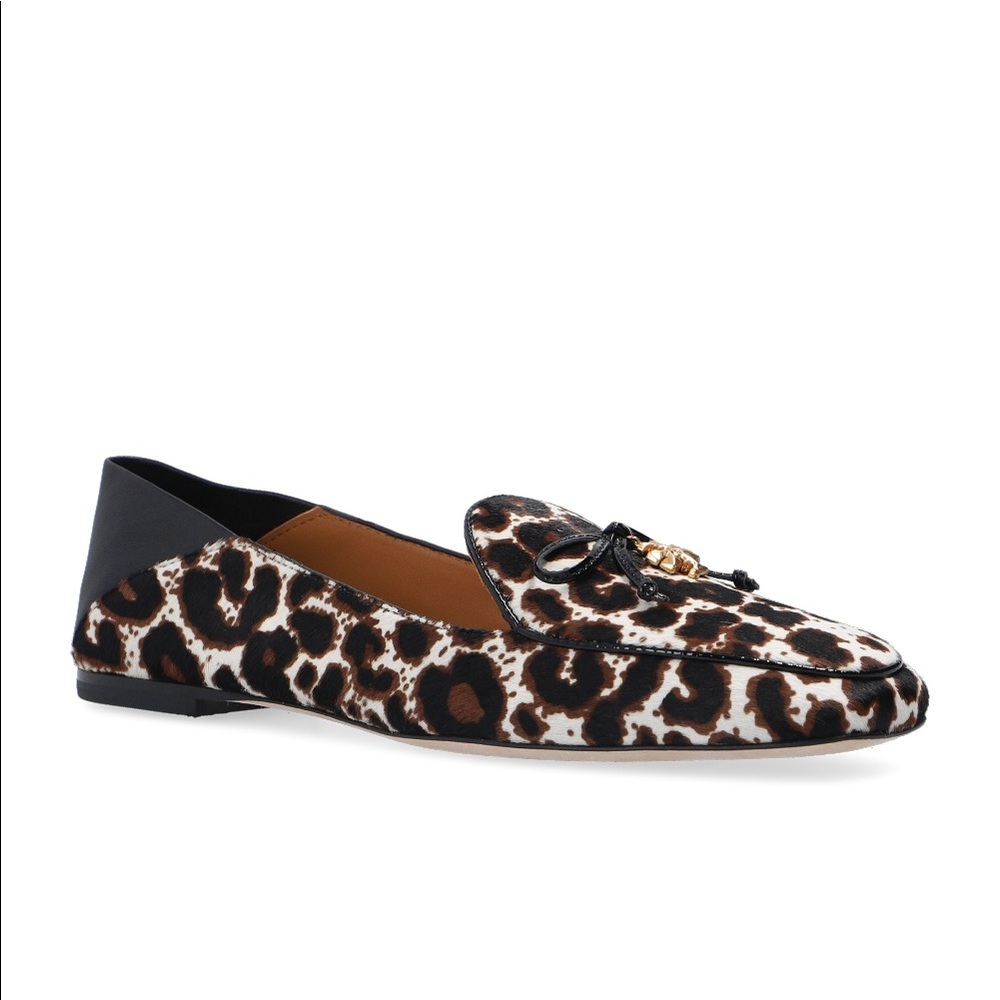 NWT TORY BURCH CHARM LOAFER Color:Cream/Leopard/Black/Printed Calf Hair Size:10